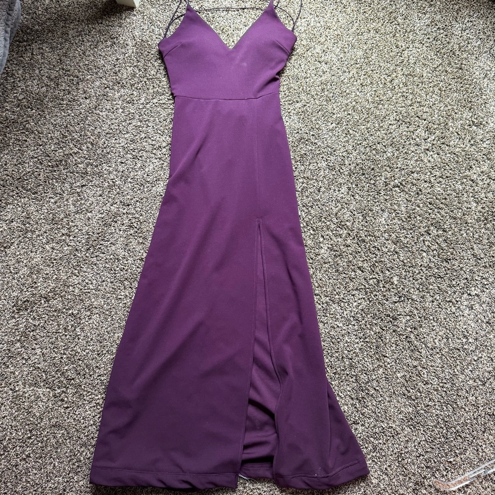 Windsor Purple Maxi Gown with Spaghetti Straps